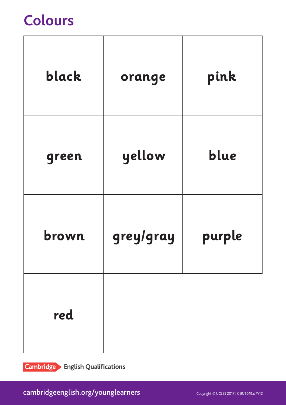 Cambridge English Pre A1 Flashcards, Page 41