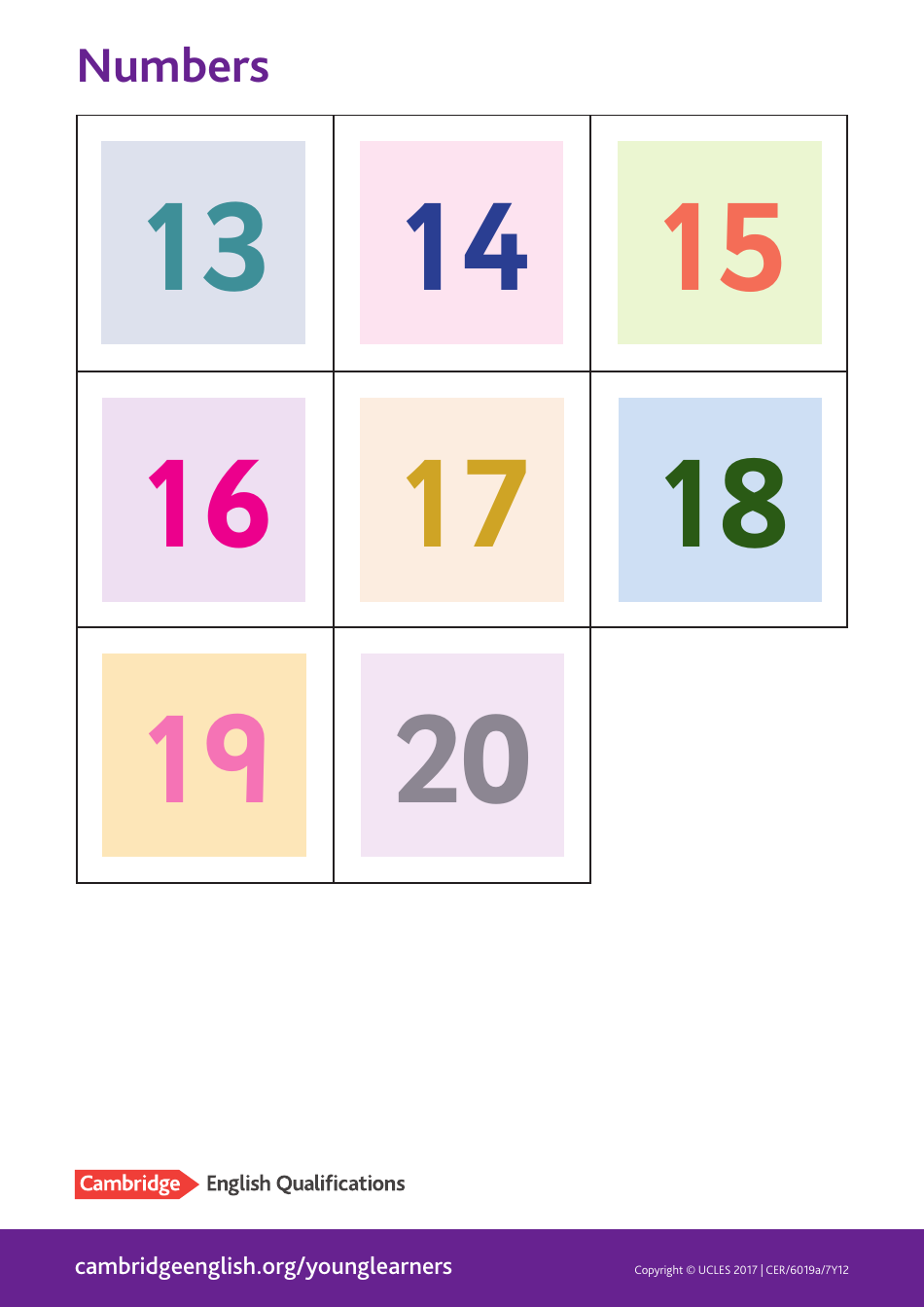 Cambridge English Pre A1 Flashcards, Page 43