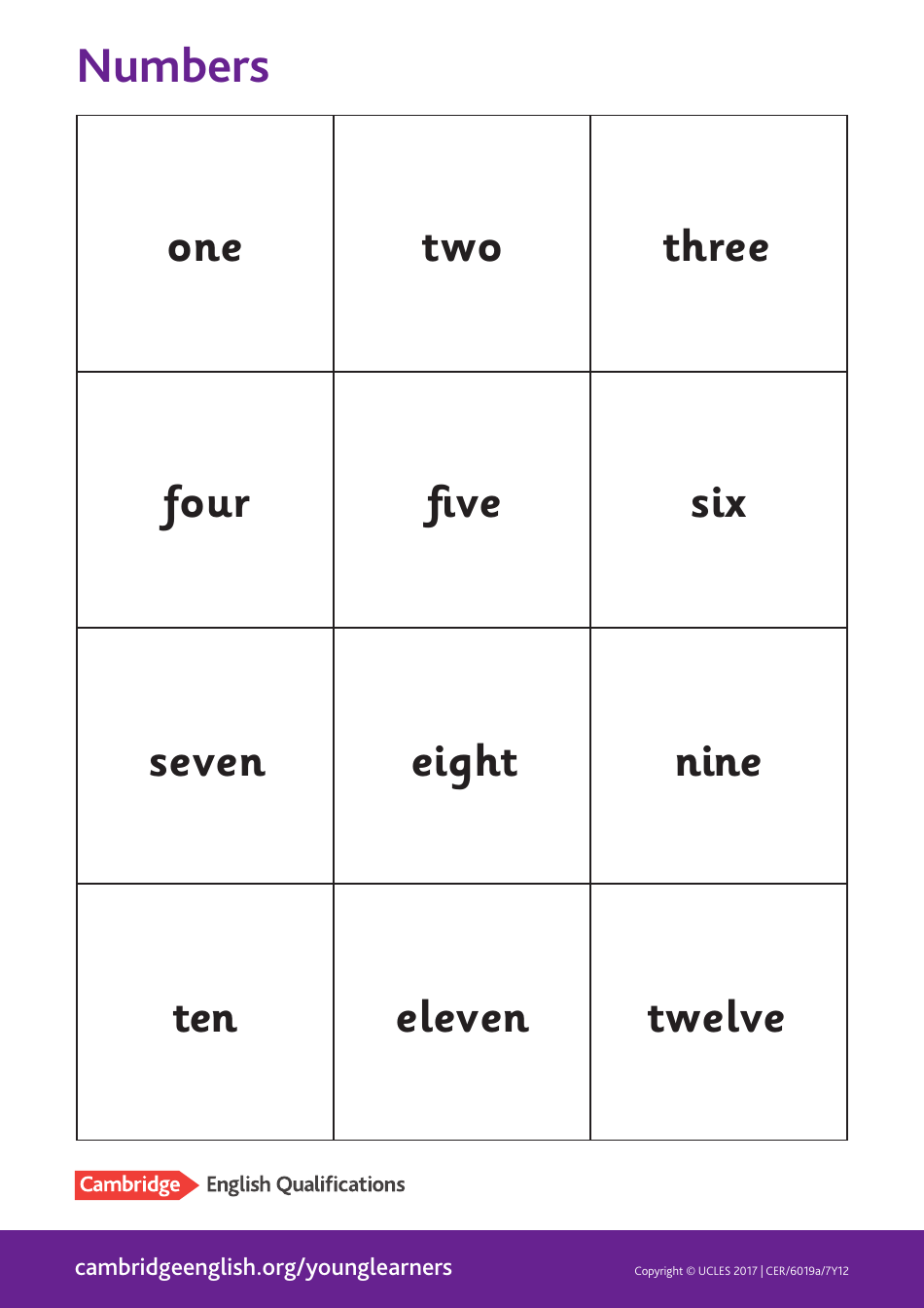 Cambridge English Pre A1 Flashcards, Page 44