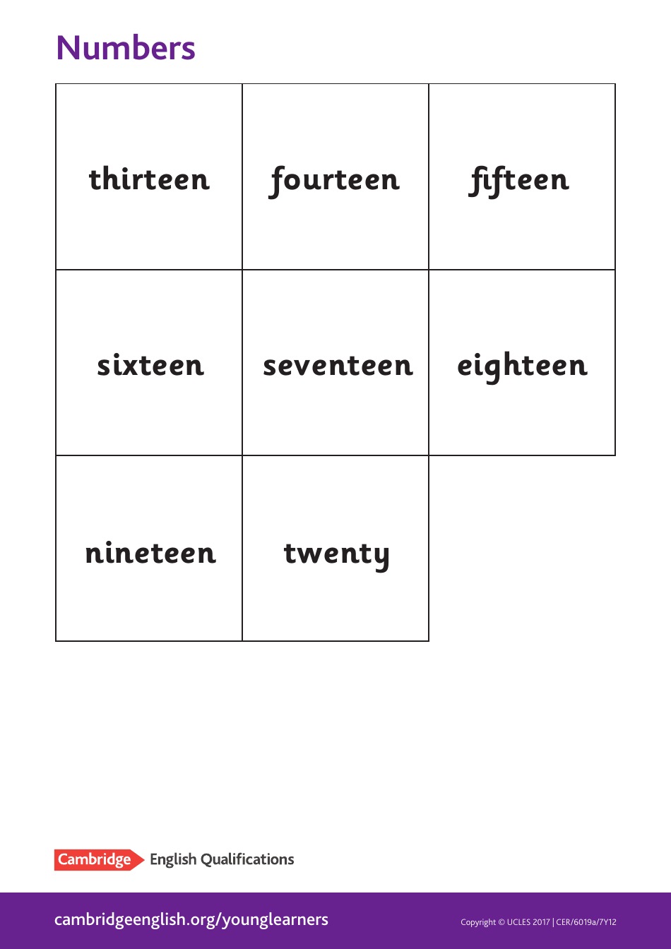 Cambridge English Pre A1 Flashcards, Page 45