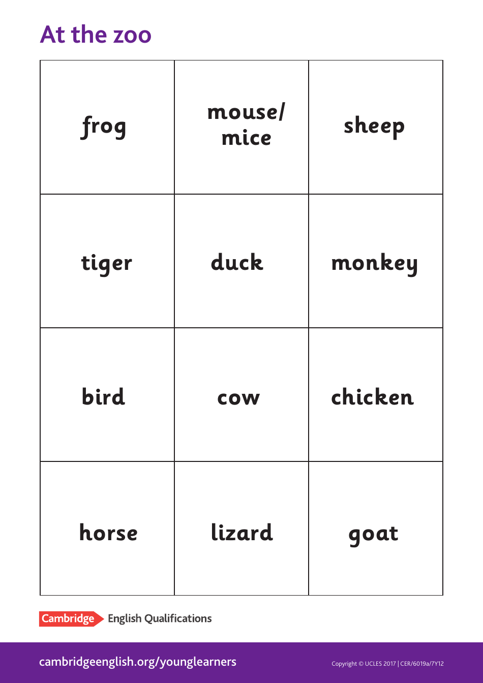 Cambridge English Pre A1 Flashcards, Page 6