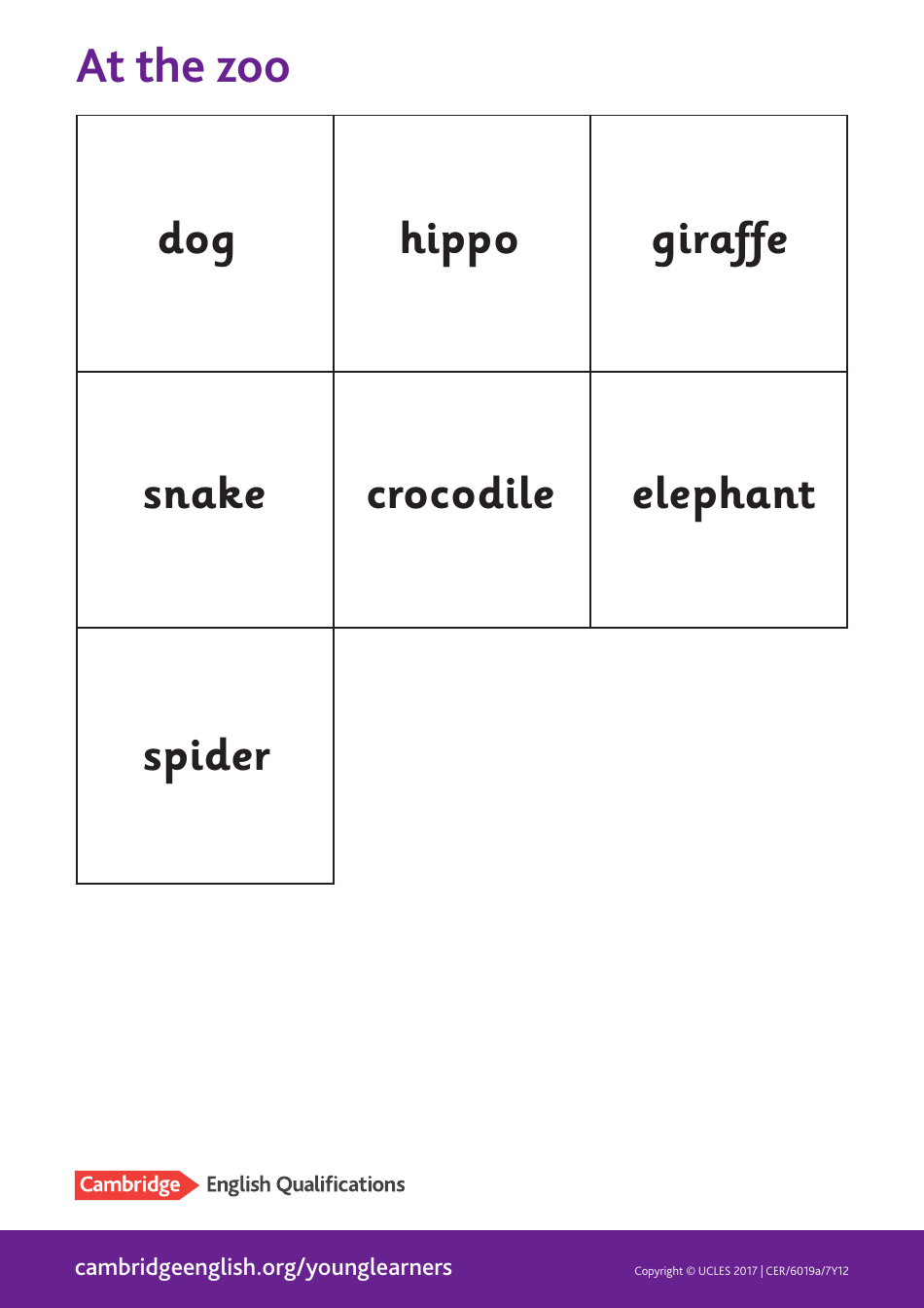 Cambridge English Pre A1 Flashcards, Page 7