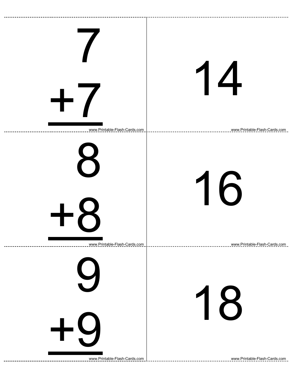 Addition Flashcards - Doubles Download Printable PDF | Templateroller
