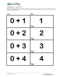 Document preview: Math Facts Flashcards - Addition - Set of 0-12