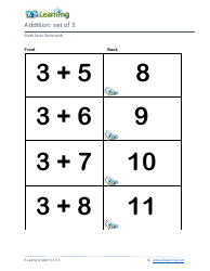 Math Facts Flashcards - Addition - Set of 0-12, Page 11