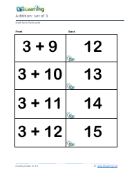 Math Facts Flashcards - Addition - Set of 0-12, Page 12