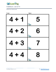 Math Facts Flashcards - Addition - Set of 0-12, Page 13