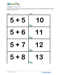 Math Facts Flashcards - Addition - Set of 0-12, Page 17