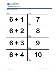 Math Facts Flashcards - Addition - Set of 0-12, Page 19