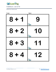 Math Facts Flashcards - Addition - Set of 0-12, Page 25