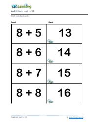 Math Facts Flashcards - Addition - Set of 0-12, Page 26