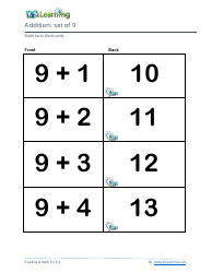 Math Facts Flashcards - Addition - Set of 0-12, Page 28