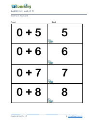 Math Facts Flashcards - Addition - Set of 0-12, Page 2