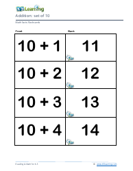 Math Facts Flashcards - Addition - Set of 0-12, Page 31
