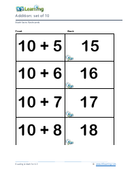 Math Facts Flashcards - Addition - Set of 0-12, Page 32
