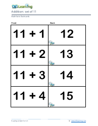 Math Facts Flashcards - Addition - Set of 0-12, Page 34