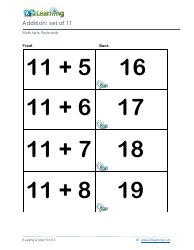 Math Facts Flashcards - Addition - Set of 0-12, Page 35