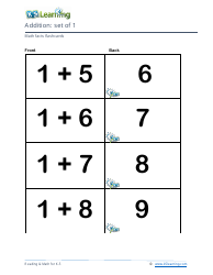 Math Facts Flashcards - Addition - Set of 0-12, Page 5