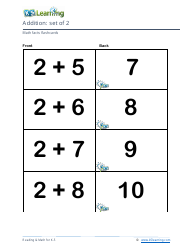 Math Facts Flashcards - Addition - Set of 0-12, Page 8