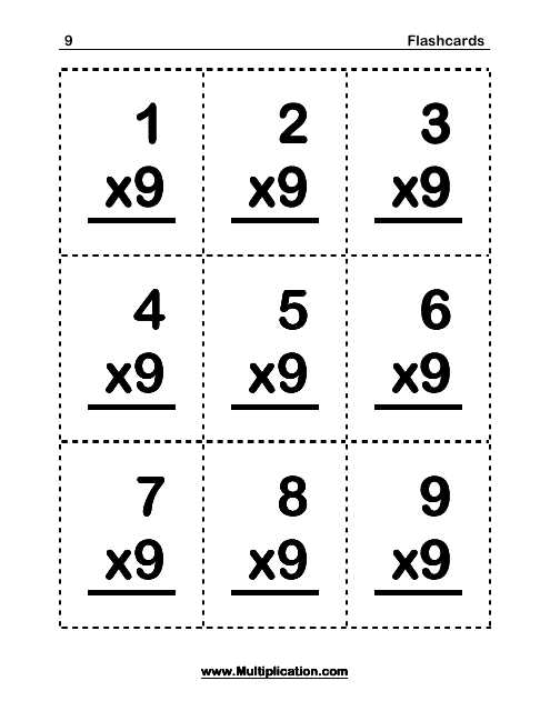Math Flashcards - Multiplication (9)