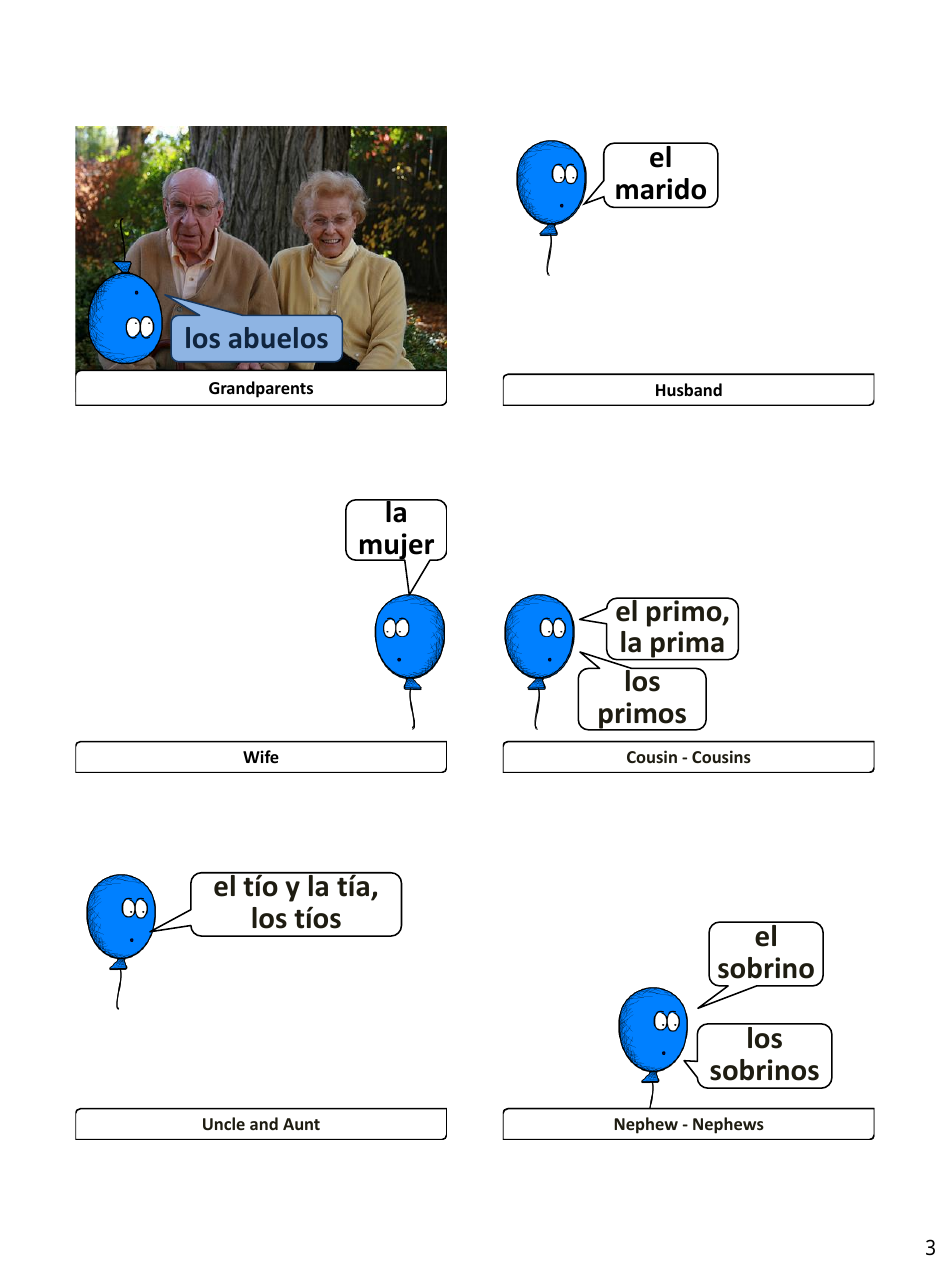 Spanish Revision Flashcards - Family, Page 3