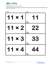 Document preview: Math Facts Flashcards - Multiplication - Set of 11, 12