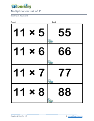 Math Facts Flashcards - Multiplication - Set of 11, 12, Page 2