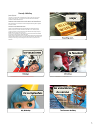 Document preview: Spanish Revision Flashcards - Holiday