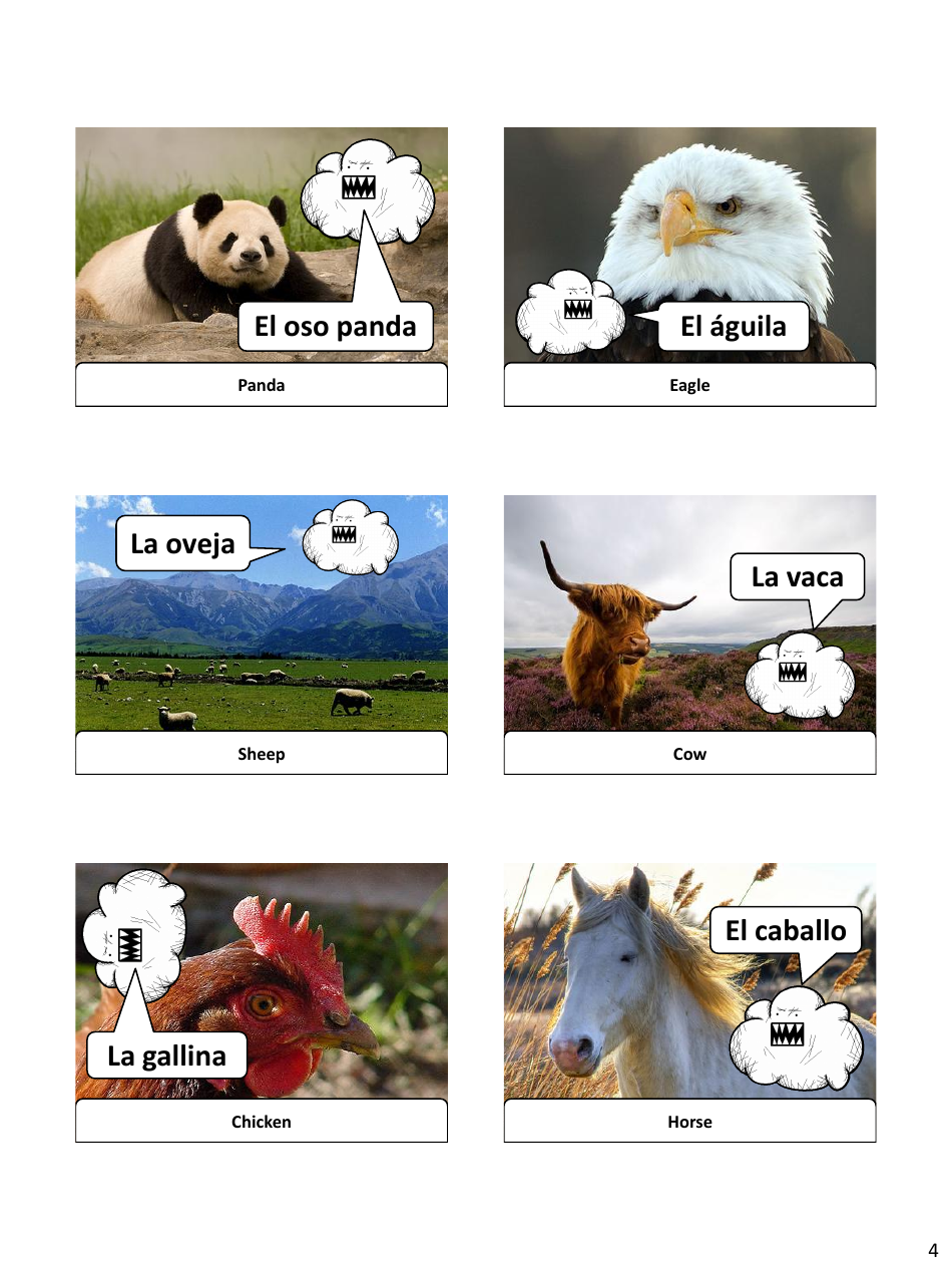 Spanish Revision Flashcards - Animals, Page 4