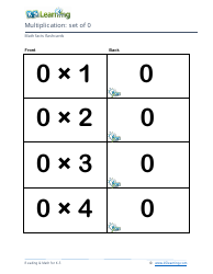 Document preview: Math Facts Flashcards - Multiplication - Set of 0-2