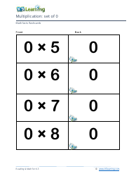 Math Facts Flashcards - Multiplication - Set of 0-2, Page 2
