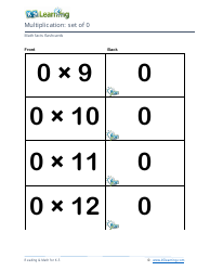 Math Facts Flashcards - Multiplication - Set of 0-2, Page 3