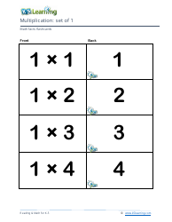 Math Facts Flashcards - Multiplication - Set of 0-2, Page 4