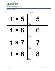 Math Facts Flashcards - Multiplication - Set of 0-2, Page 5