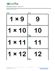 Math Facts Flashcards - Multiplication - Set of 0-2, Page 6