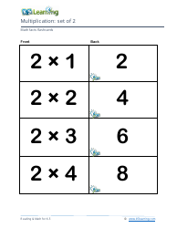 Math Facts Flashcards - Multiplication - Set of 0-2, Page 7