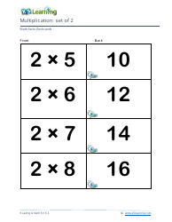 Math Facts Flashcards - Multiplication - Set of 0-2, Page 8