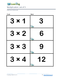 Math Facts Flashcards - Multiplication - Set of 3-5