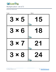 Math Facts Flashcards - Multiplication - Set of 3-5, Page 2