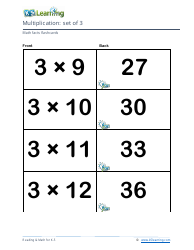 Math Facts Flashcards - Multiplication - Set of 3-5, Page 3