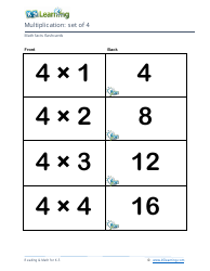 Math Facts Flashcards - Multiplication - Set of 3-5, Page 4