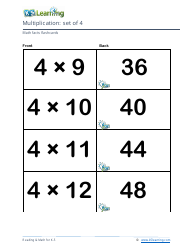 Math Facts Flashcards - Multiplication - Set of 3-5, Page 6