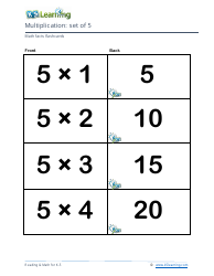Math Facts Flashcards - Multiplication - Set of 3-5, Page 7