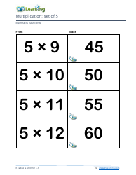 Math Facts Flashcards - Multiplication - Set of 3-5, Page 9