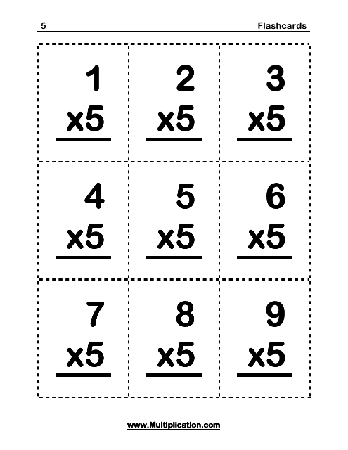 Math Flashcards - Multiplication (5)