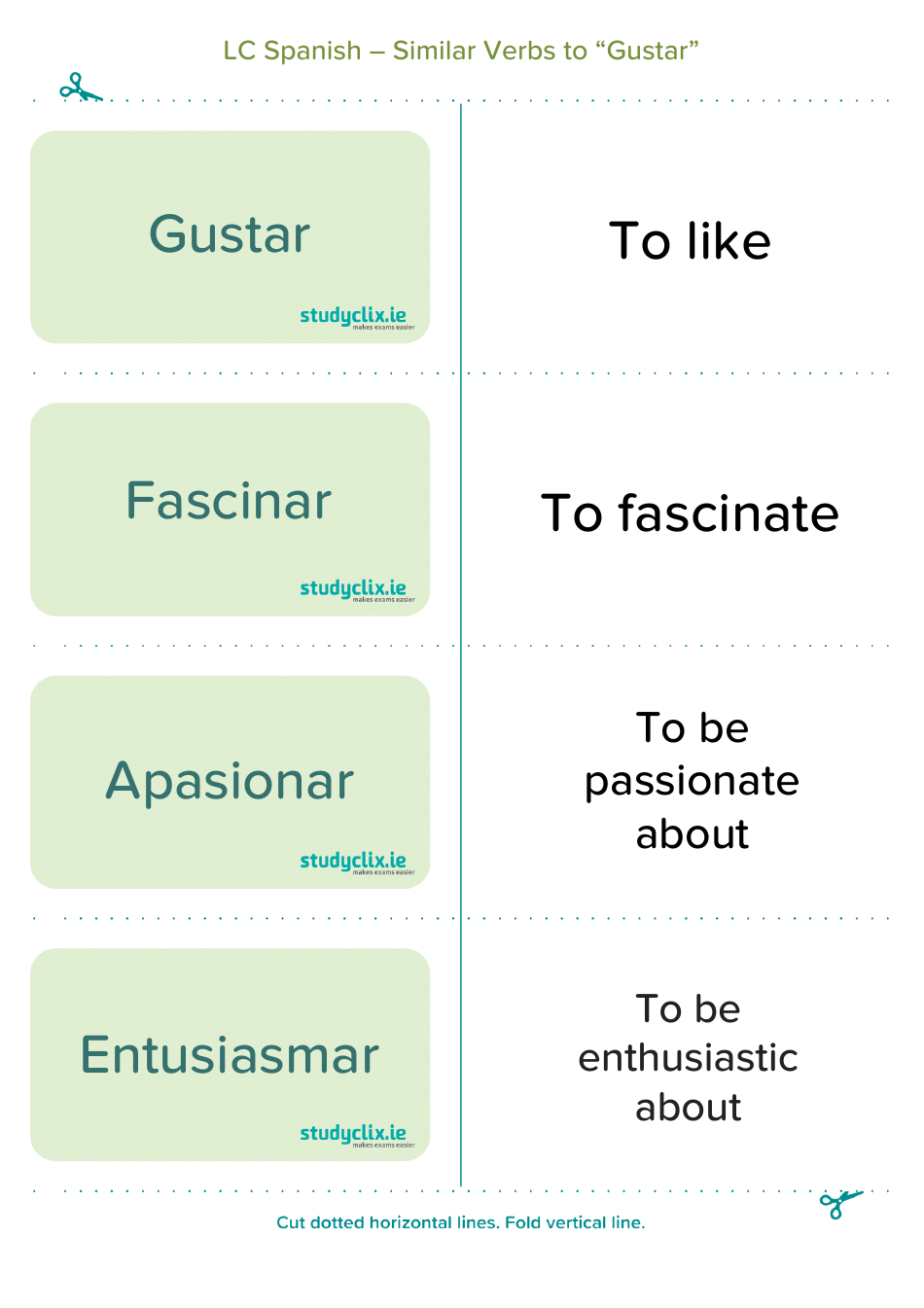 Spanish Flashcards - Diary Entry Phrases, Page 14