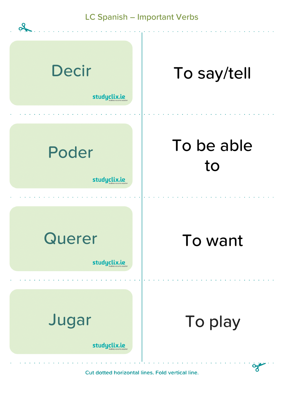 Spanish Flashcards - Diary Entry Phrases, Page 15
