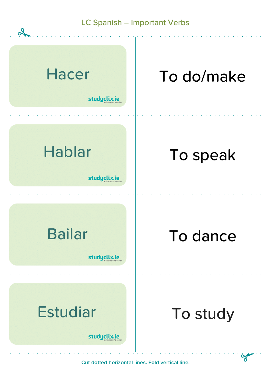 Spanish Flashcards - Diary Entry Phrases, Page 18