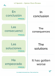 Spanish Flashcards - Diary Entry Phrases, Page 4