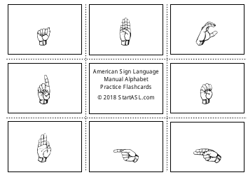 Document preview: American Sign Language Manual Alphabet Practice Flashcards
